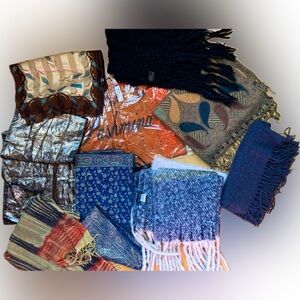 9️⃣🧣Lot of 9 Random Scarves-Varying Colors/Sizes/Brands/Materials/Conditions